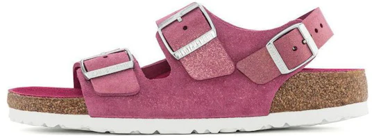 (Women) Birkenstock Soft Footbed Suede 'Purple Red Buckle' 1024245 (Women) Birkenstock Soft Footbed Suede 'Purple Red Buckle' 1024245
