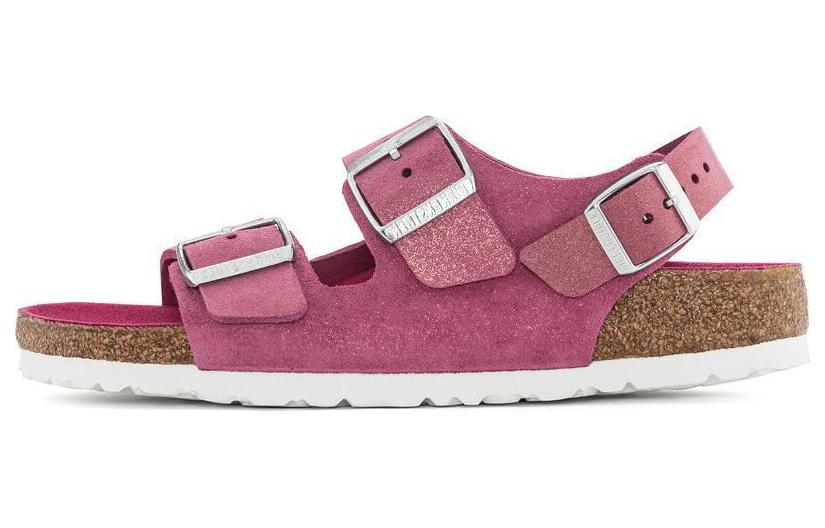 (Women) Birkenstock Soft Footbed Suede 'Purple Red Buckle' 1024245