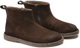 Shop Birkenstock 絨面 舒適悠閒 百搭 簡約 短筒靴 女款 咖啡色 窄版