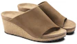 Lookbook (W) Birkenstock Suede Comfort Round Toe Wedge Slide 'Coklat' 1018275