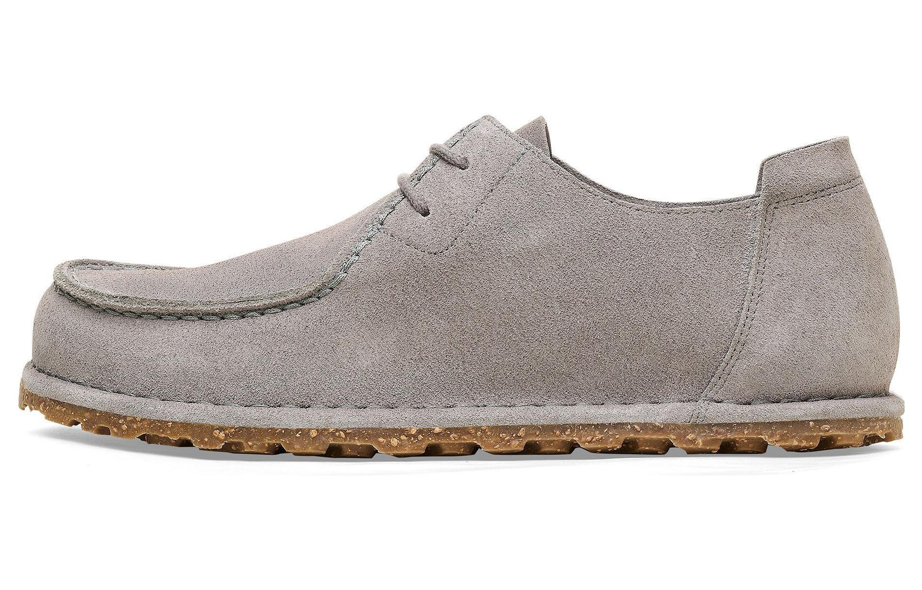 (W) Birkenstock Suede Lace-Up Low Top Narrow 'Whale Grey'