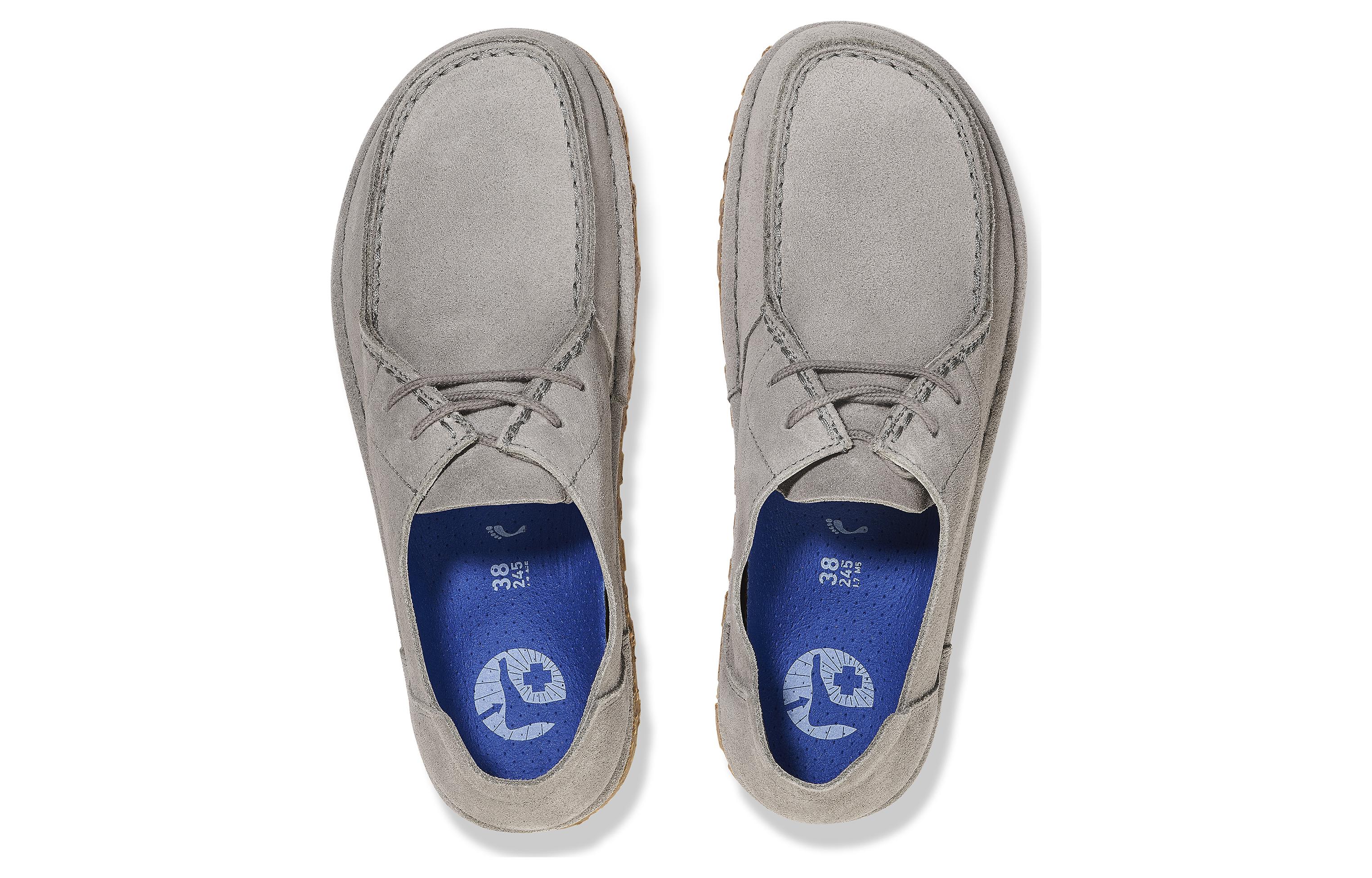 (W) Birkenstock Suede Lace-Up Low Top Narrow 'Whale Grey' 圖 4