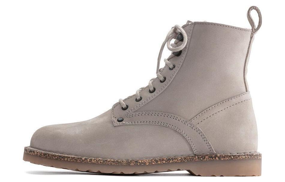 (W) Birkenstock Suede Martin Boots 'Elegant British Style in Greige CMFT'