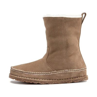 (W) Birkenstock Suede Narrow Boot 'Brown Cozy Fleece'