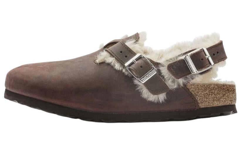 (Women) Birkenstock Tokio Shearling Oiled Leather 'Habana' 1023222