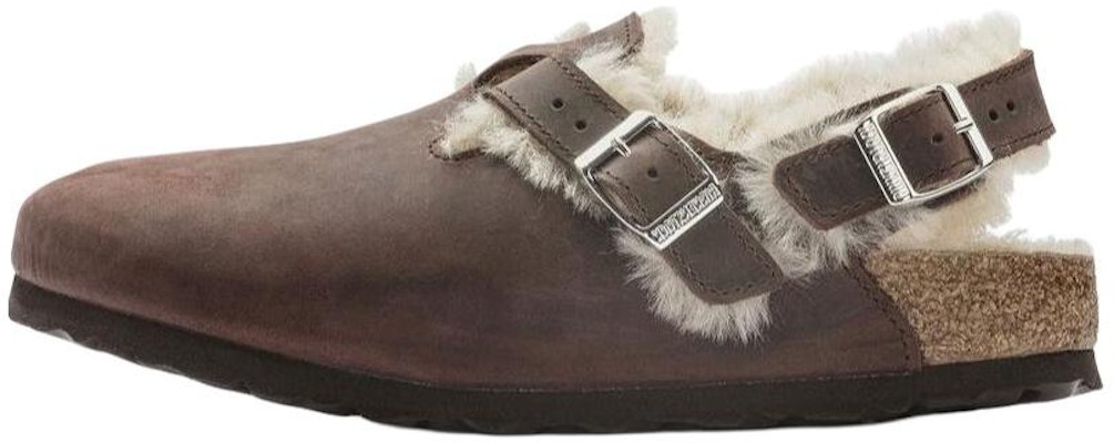 (Women) Birkenstock Tokio Shearling Oiled Leather 'Habana' 1023222 Buy (Women) Birkenstock Tokio Shearling Oiled Leather 'Habana' 1023222
