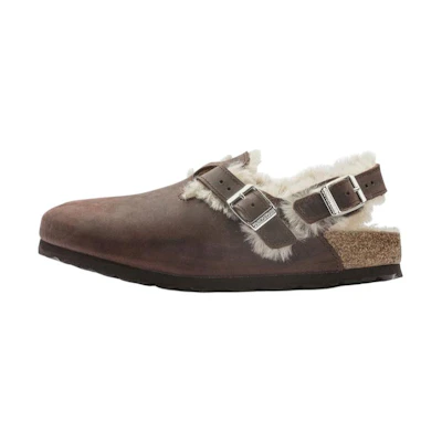 (W) Birkenstock Tokio Shearling Oiled Leather 'Habana'