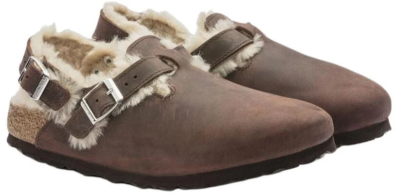 (W) Birkenstock Tokio Shearling Cuero Aceitado 'Habana' 1023222 Lookbook (W) Birkenstock Tokio Shearling Cuero Aceitado 'Habana' 1023222