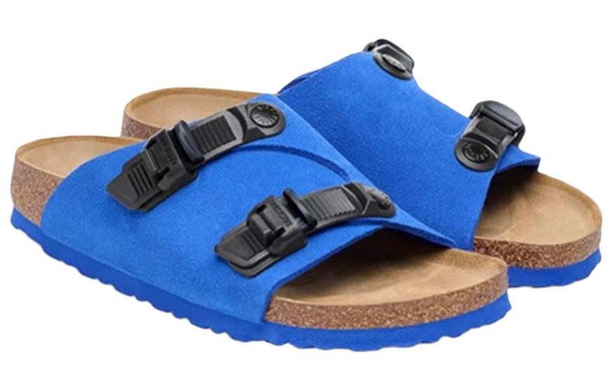 (W) Birkenstock Zrich Tech Suede Leather Narrow Fit Sandals 'Blue' 圖 4
