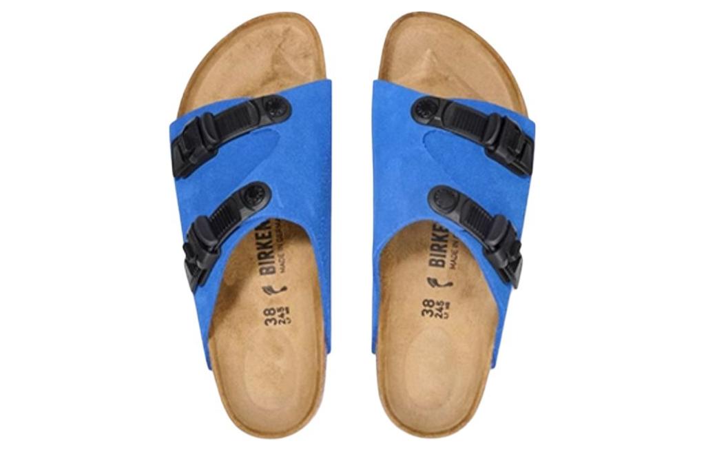 (W) Birkenstock Zrich Tech Suede Leather Narrow Fit Sandals 'Blue' 圖 5