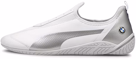 (Women) Puma Bmw M Motorsport Ridge Cat Low Top Running Shoes White/Grey 306636-02 (Women) Puma Bmw M Motorsport Ridge Cat Low Top Running Shoes White/Grey 306636-02