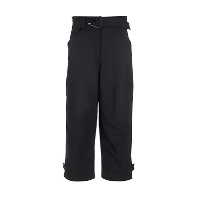 (Women) Bottega Veneta Black Solid Zipper Straight-Leg Pants. 647711V0BT01000