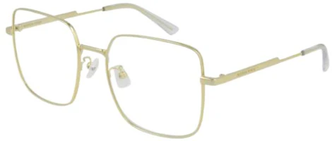 Order (W) 葆蝶家 金色方形光學眼鏡附品牌Logo鏡腳 BV1110O001