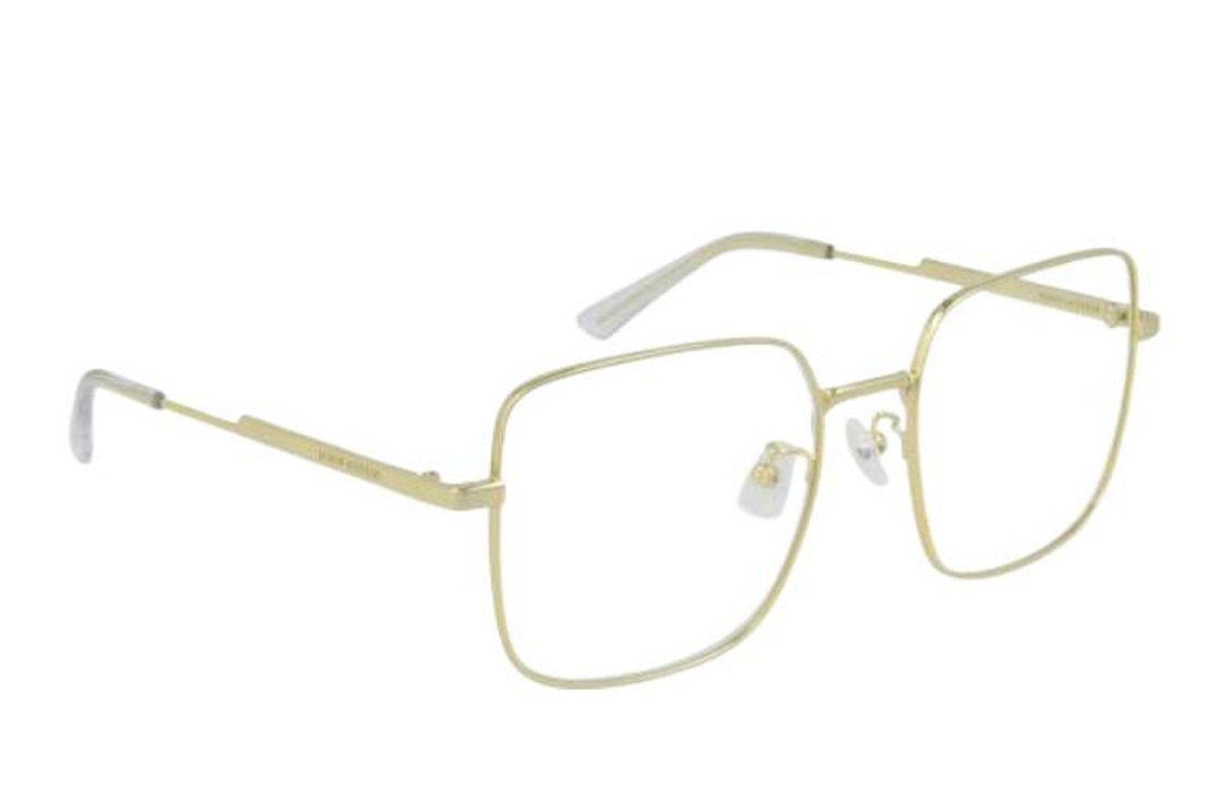 Shop (W) Bottega Veneta Kacamata Optik Emas Square dengan Logo di Tangkai. BV1110O001