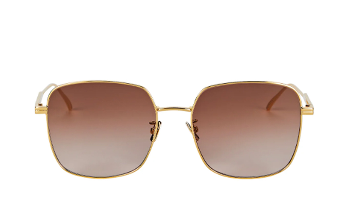 (Women) Bottega Veneta  Gold Square Sunglasses with Two-Tone Design. BV1082SK 004