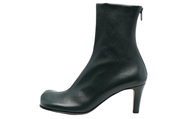 (W) Bottega Veneta 'Green Leather Ankle Boot'