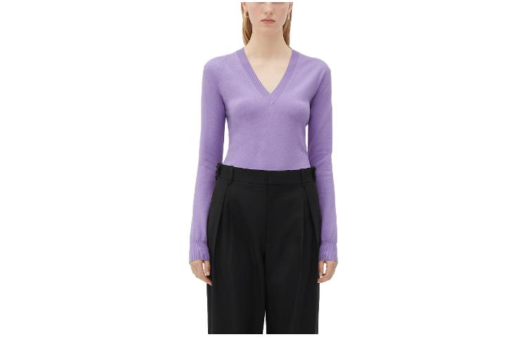 Order (W) Bottega Veneta Slim Fit Long Sleeve Sweater Ungu Lilac. 668585V1MK05117