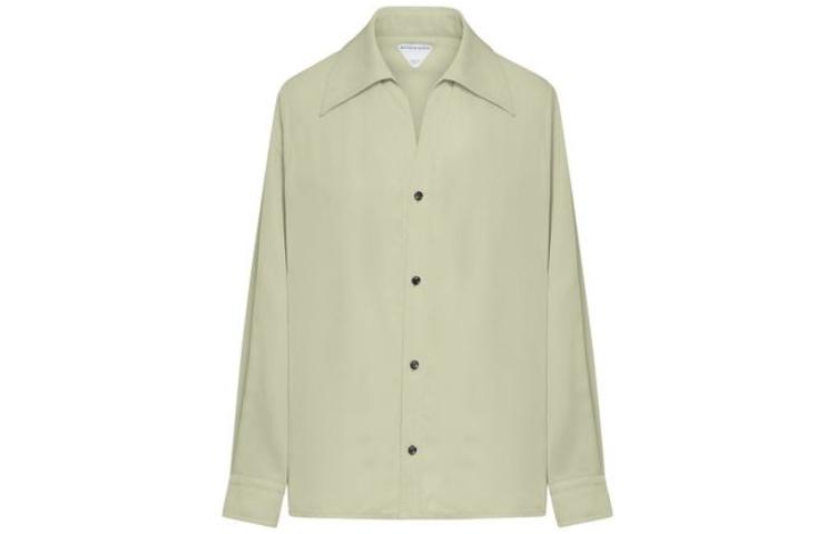 Order (W) Bottega Veneta 綠色純色長袖翻領扣襯衫 756670V35E01575