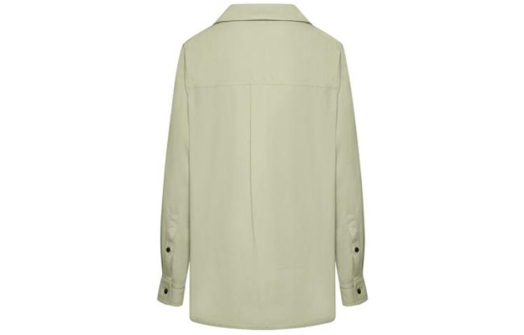 Lookbook (W) Bottega Veneta 綠色純色長袖翻領扣襯衫 756670V35E01575