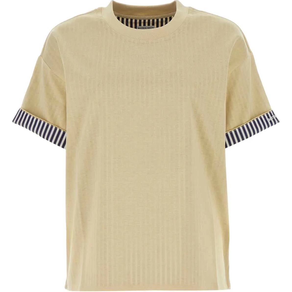(Women) Bottega Veneta  Striped Crewneck Fitted T-Shirt Cream 753811V4HQ09578
