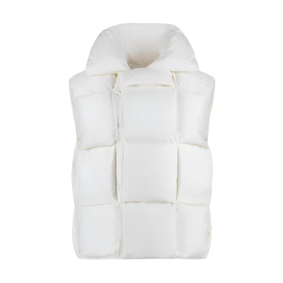 (Women) Bottega Veneta White Solid Sleeveless Casual Polo Vest. 716970VF4K09071