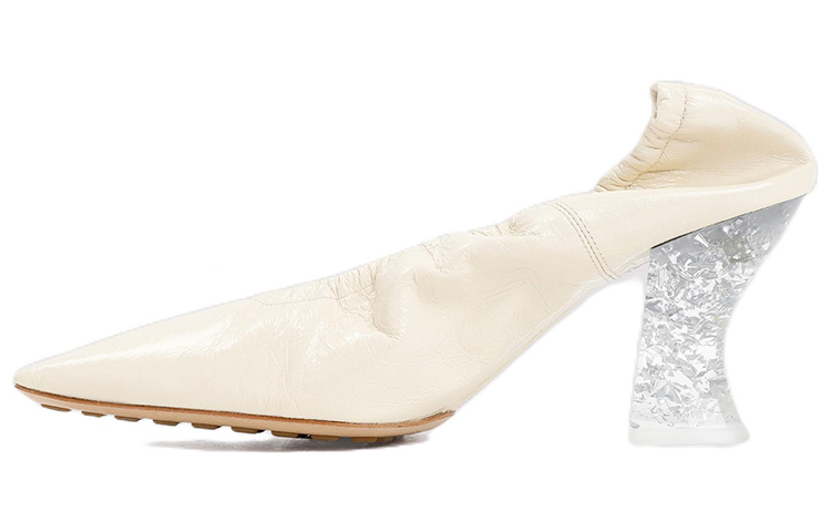 (W) Bottega Veneta Almond 'White Fashion High Heels'