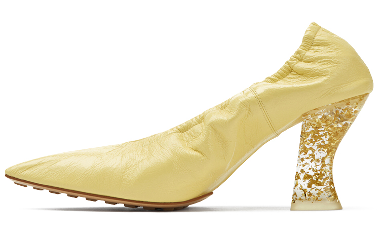 (W) Bottega Veneta Almond Heels 'Yellow'