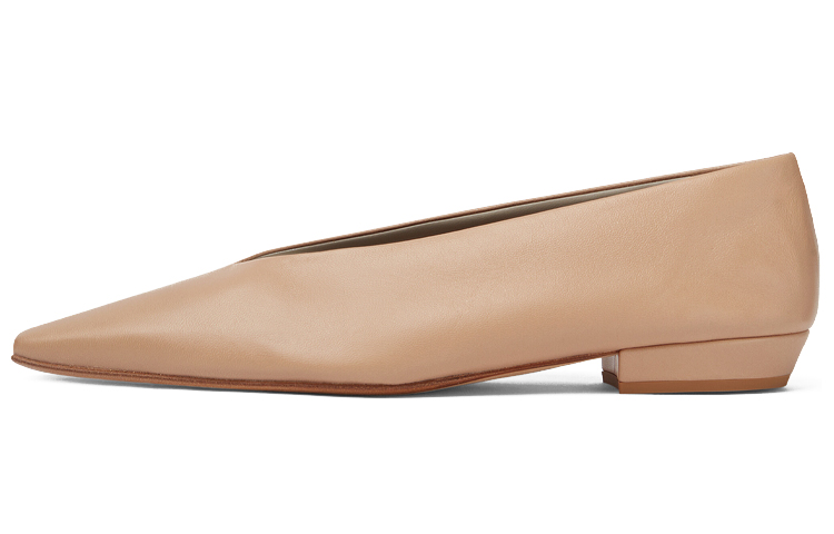 (Women) Bottega Veneta Almond Leather Ballet Flat Beige 608872VBSD09912