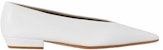 (W) 보테가 베네타 아몬드 가죽 플랫 슈즈 (화이트) 608872VBSD09122