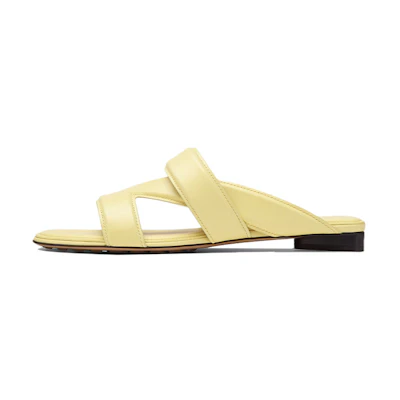 (W) Bottega Veneta Band Flat 'Simplified CMFT Fashion Slide Yellow'