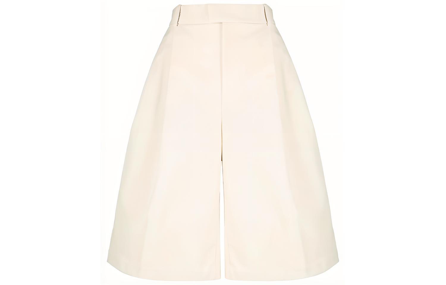 (Women) Bottega Veneta Beige Pleated Wide-Leg Casual Shorts FW21 651652V0BS09028