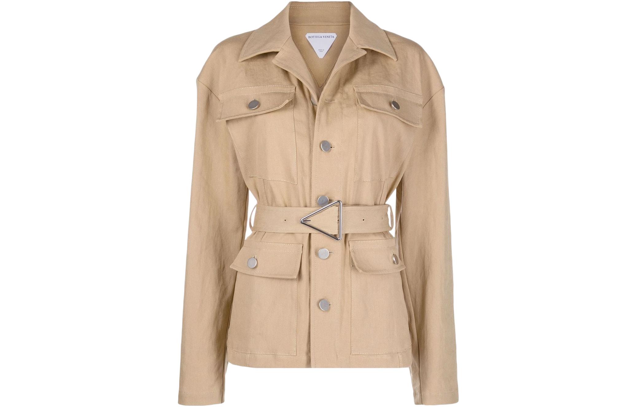 (Women) Bottega Veneta Belted Coat Solid Color Light Brown 684864V1LD02616