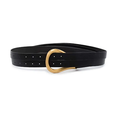 (Women) Bottega Veneta Black Horseshoe Buckle Belt 5cm Wide 577040VMAU18648