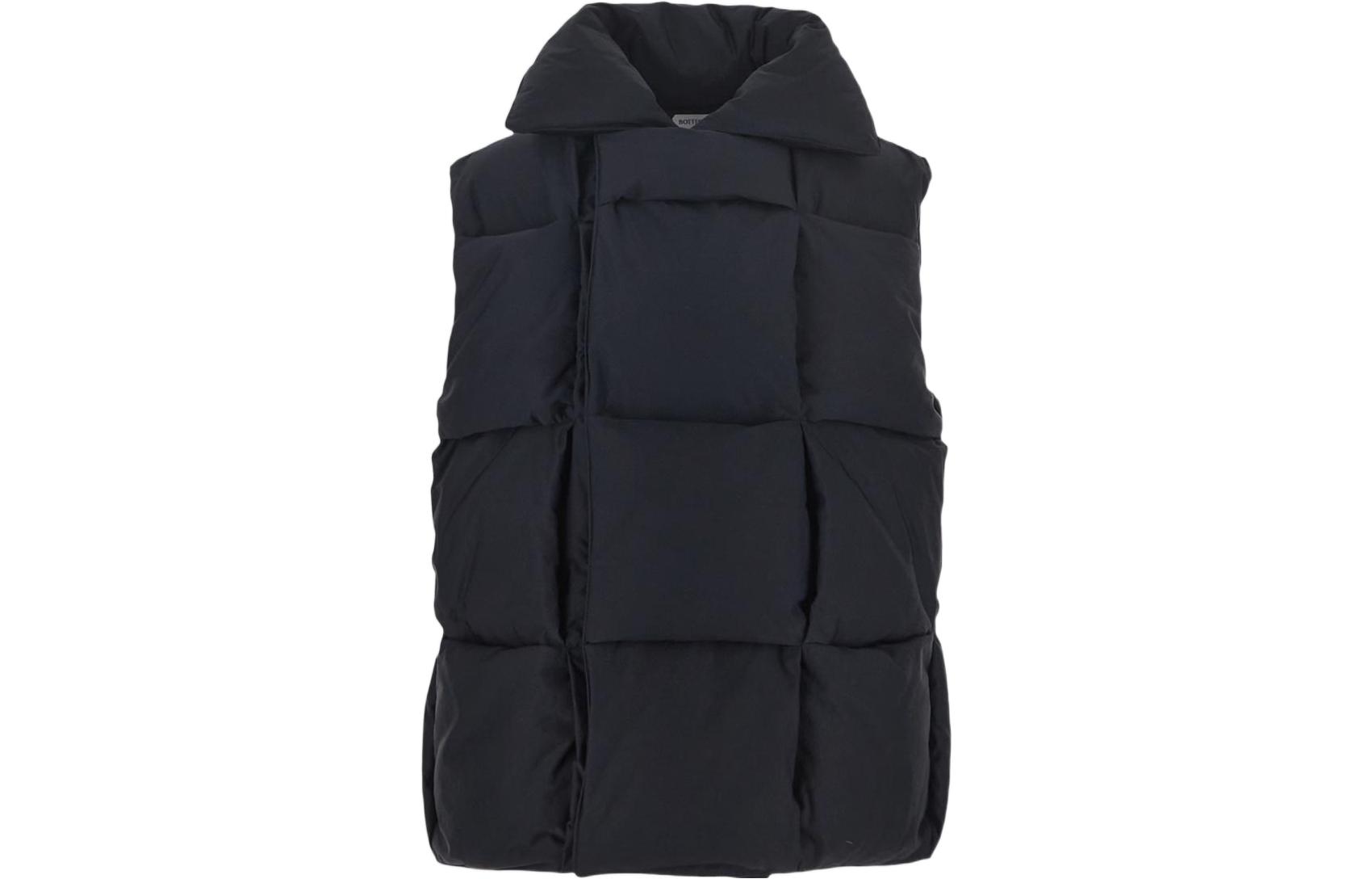 (Women) Bottega Veneta Black Sleeveless Straight-Cut Collared Vest FW22 716970VF4K04030