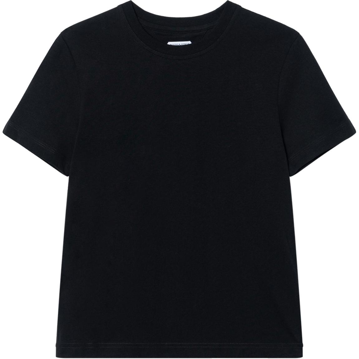 (Women) Bottega Veneta Black SS22 Solid Crew Neck Short Sleeve T-Shirt 649060VF1U01000