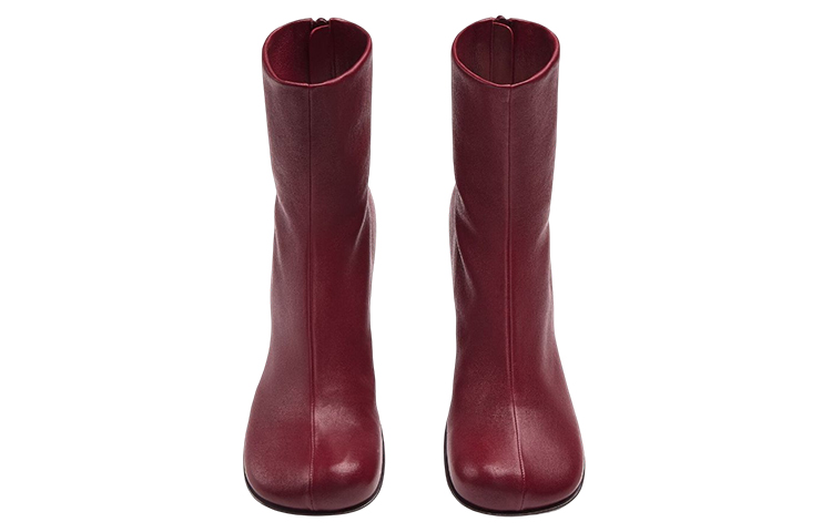 (W) Bottega Veneta Bloc 'Red Leather Zip-Up Ankle Boot' 圖 2
