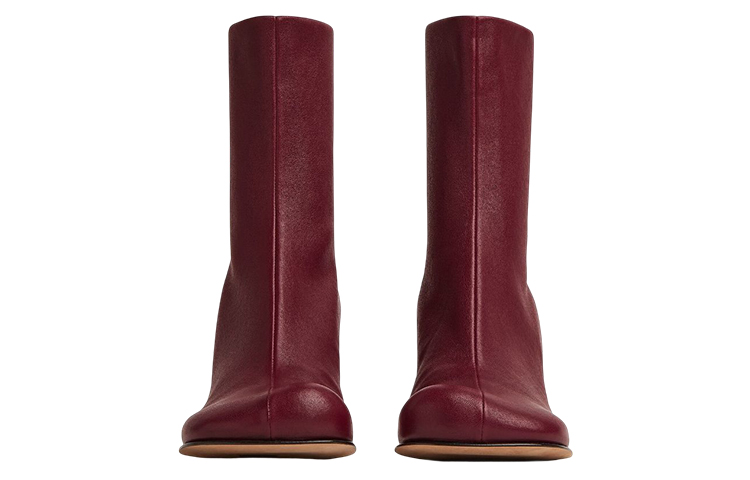 (W) Bottega Veneta Bloc 'Red Leather Zip-Up Ankle Boot' 圖 3