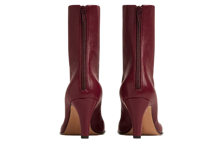 (W) Bottega Veneta Bloc 'Red Leather Zip-Up Ankle Boot' 圖 4