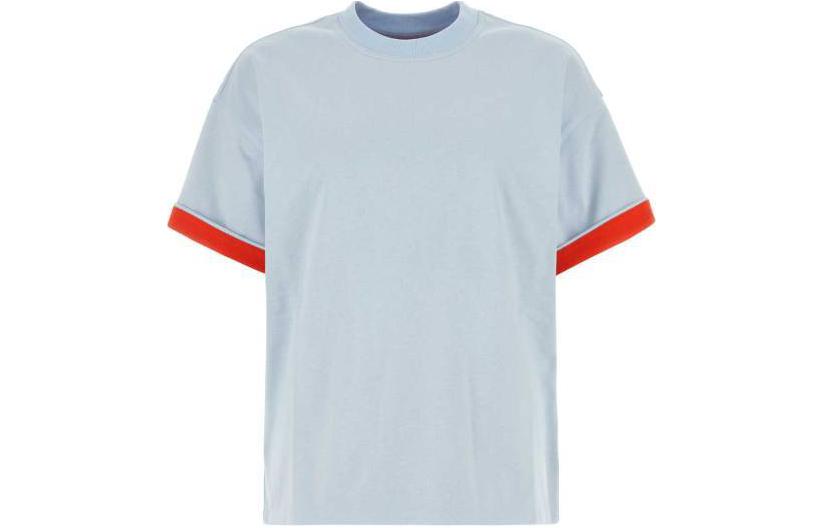 (Women) Bottega Veneta Blue Colorblock Oversized Short Sleeve T-shirt 744990V16E04034