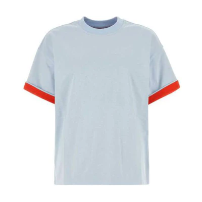 (Women) Bottega Veneta Blue Colorblock Oversized Short Sleeve T-shirt 744990V16E04034