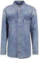 (Women) Bottega Veneta Blue Washed Denim Shirt with Chest Pocket SS23 754503V34A04715 (Women) Bottega Veneta Blue Washed Denim Shirt with Chest Pocket SS23 754503V34A04715