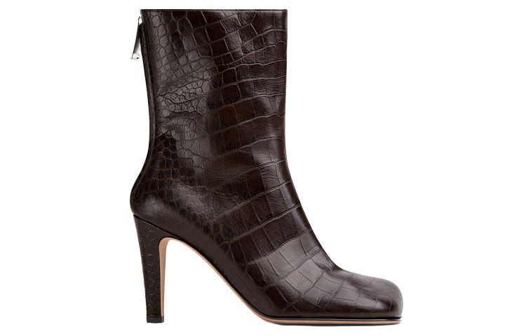 Order Bottega Veneta 葆蝶家 BV Bloc 壓紋皮革踝靴 女款 棕色