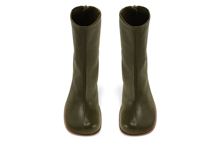 (W) Bottega Veneta BV Bloc Boot 'Khaki Zip Square Toe' 圖 4