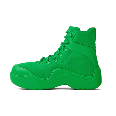 (W) Bottega Veneta BV Puddle Bomber 'Green Tech Fabric Lace-Up Ankle Boot'