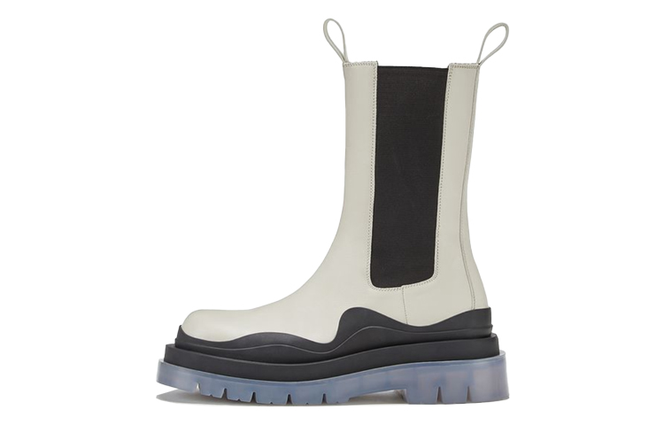 (W) Bottega Veneta BV Tire 'Transparent Thick Sole Chelsea Boots White'