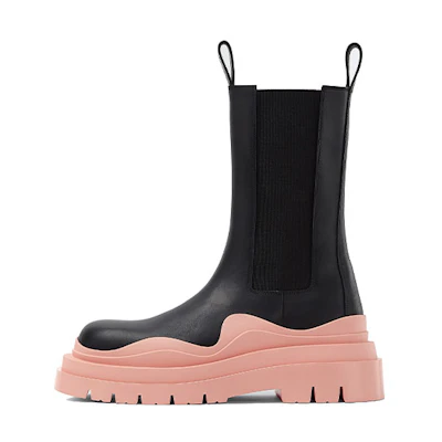(W) Bottega Veneta BV Tire Chelsea Boot 'Black Pink'
