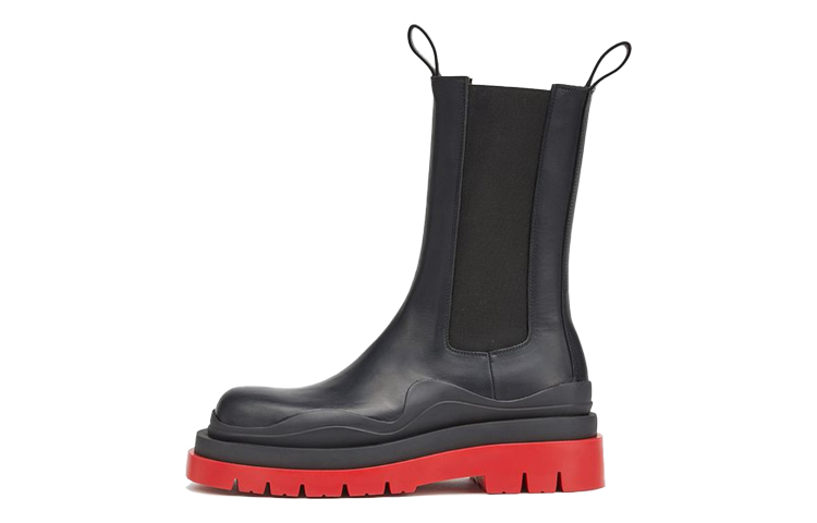 Buy (W) Bottega Veneta BV Tire Botas Chelsea 'Negro Rojo' 630297VBS501028