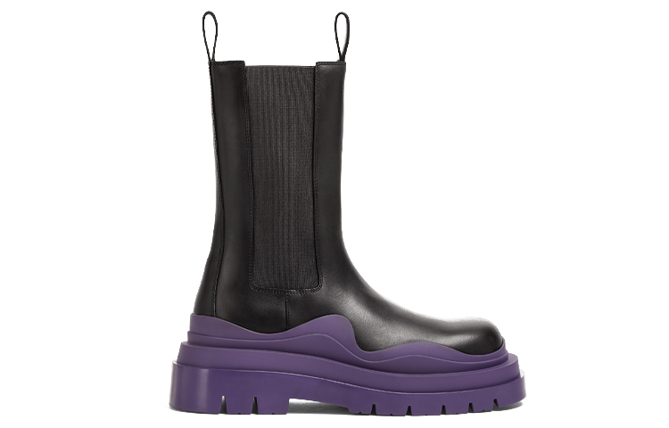 (W) Bottega Veneta BV Tire Chelsea Boot 'Black Purple' 圖 2