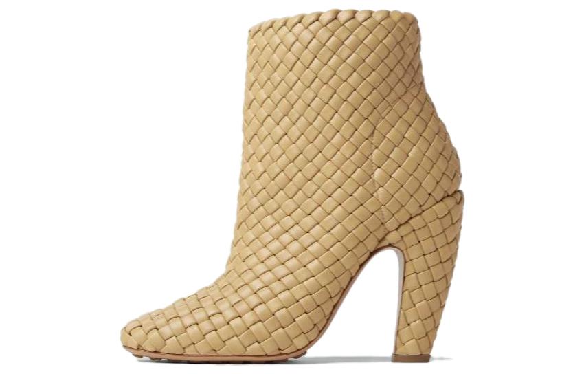 (W) Bottega Veneta Canalazzo 'Beige High-Heel Ankle Boot'