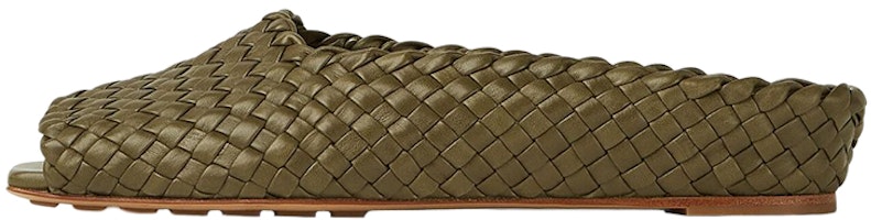 (Women) Bottega Veneta Canalazzo 'Green Flat Square-Toe Fashion Sandal' 729686V2P503684 (Women) Bottega Veneta Canalazzo 'Green Flat Square-Toe Fashion Sandal' 729686V2P503684